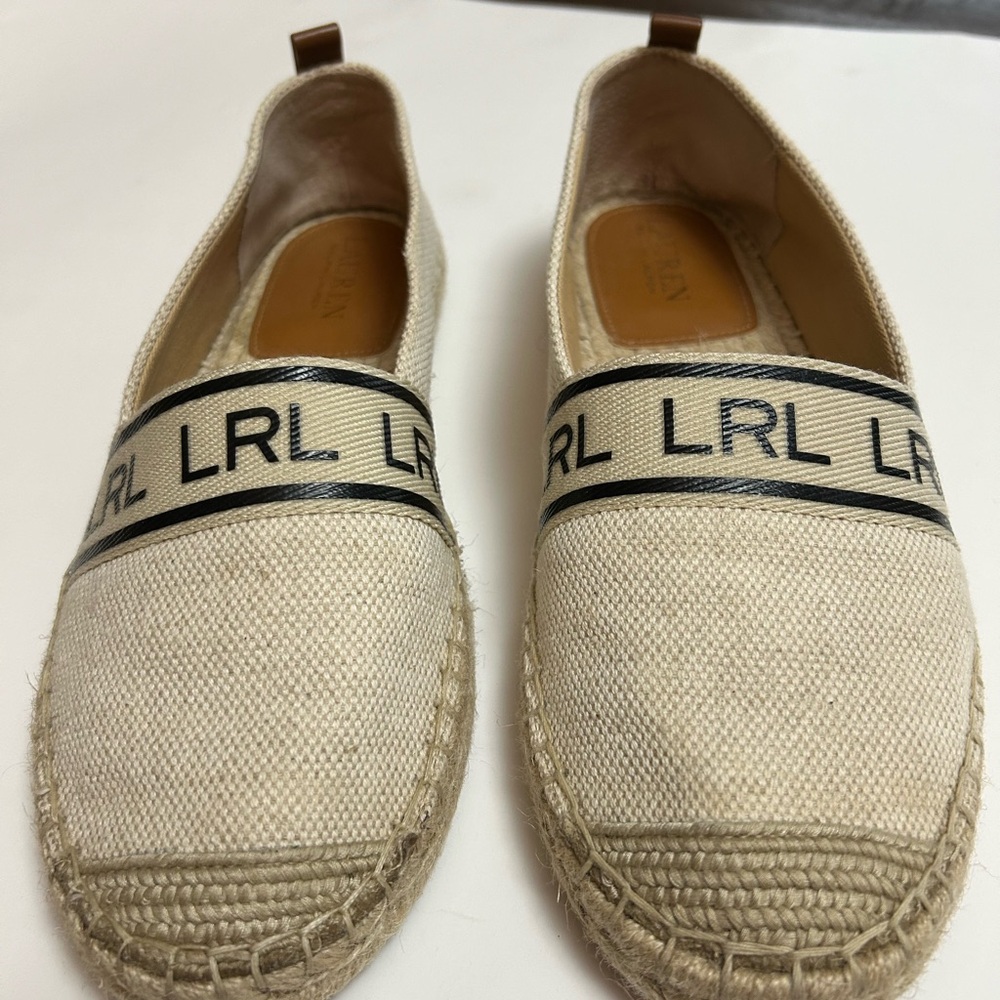 Lauren Ralph Lauren Caylee Canvas and Jute Flat Shoes Size 8B. - Picture 3 of 12
